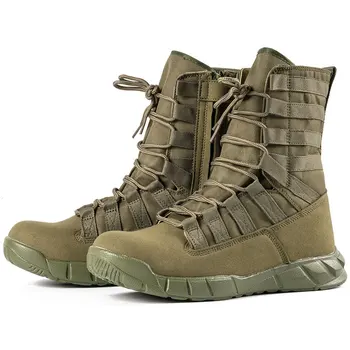 38-46 Мужские ботинки из микрофибры, осень-зима, на плоской подошве, на шнуровке, Тренировочный бой в пустыне, Высокая удобная мужская обувь Hy115