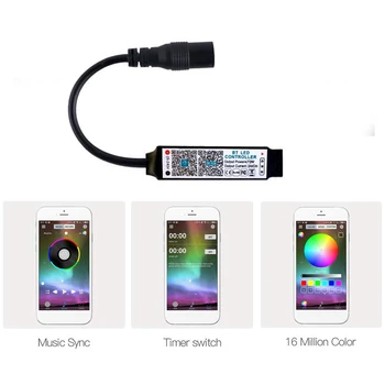 Bluetooth-совместимый контроллер RGB 5V 12v USB DC с таймером синхронизации с музыкой, контроллер светодиодной ленты, регулятор яркости подсветки телевизора со светодиодной лентой