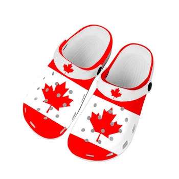 Домашние сабо с канадским флагом, водонепроницаемая обувь на заказ, мужская Женская обувь для подростков, горячая Канадская обувь, садовые Сабо, дышащие пляжные тапочки с отверстиями