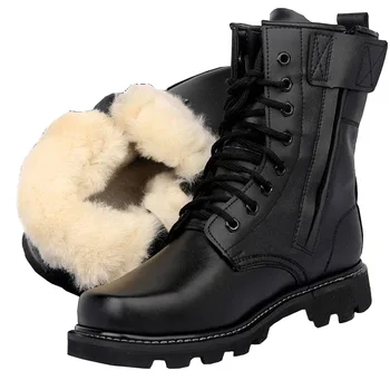 Зимние военные ботинки Мужские кожаные ботильоны Мужская рабочая защитная обувь со стальным носком Рабочие кроссовки армейские ботинки Man