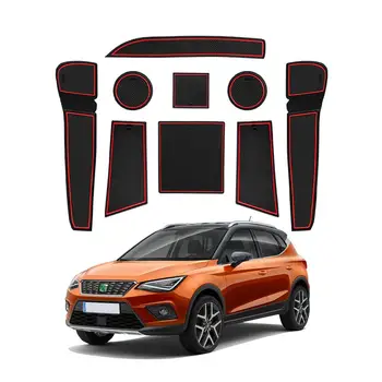 Коврик для Дверных Пазов RUIYA Для Ibiza Type 6F 2018 2019 2020 Хэтчбек Противоскользящие Накладки Для Прорезей Ворот Аксессуары Для Интерьера Авто Красный 9 Шт