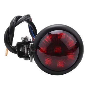Красный 12 В Светодиодный Черный Регулируемый Стоп-сигнал в стиле кафе, задний тормозной фонарь для мотоциклов, задний фонарь для вертолета