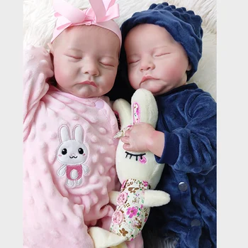 Реалистичные новорожденные мальчик и девочка Bebe ручной работы, которые выглядят как настоящие куклы-близнецы Реборн