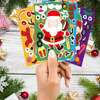 Рождественская наклейка, экологичная наградная наклейка, Крафт-бумага, легко наносится, Отличная рождественская наклейка на окно, наклейка Санта-Клауса